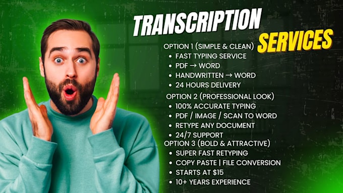 do fast typing, retyping, PDF to word and handwritten typing work