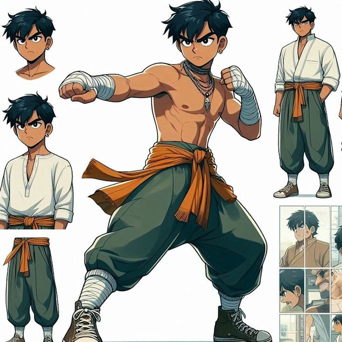 draw character design reference sheets or different poses