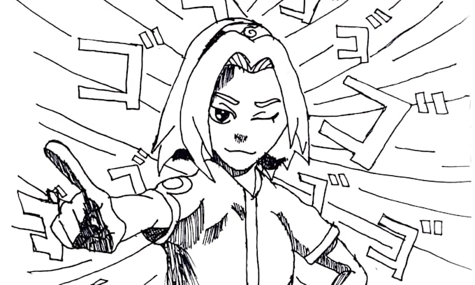 create manga inspired pen and ink art tattoo