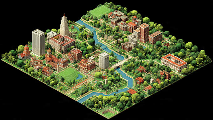 create a professional isometric map