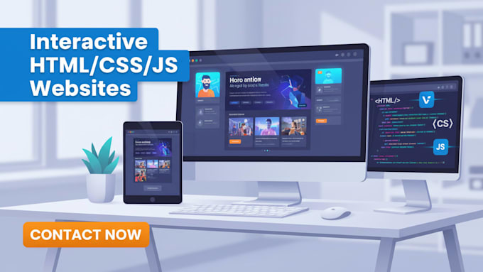 build a fully interactive website using HTML, CSS, and javascript
