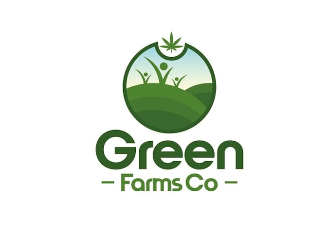 make green farms co a logo using an actual marijuana leaf