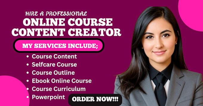 create online course content, workbook, syllabus, script writing, video creation