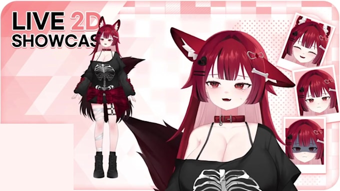draw and rig professional live2d model, v tuber, v tuber avatar, v tuber rigging