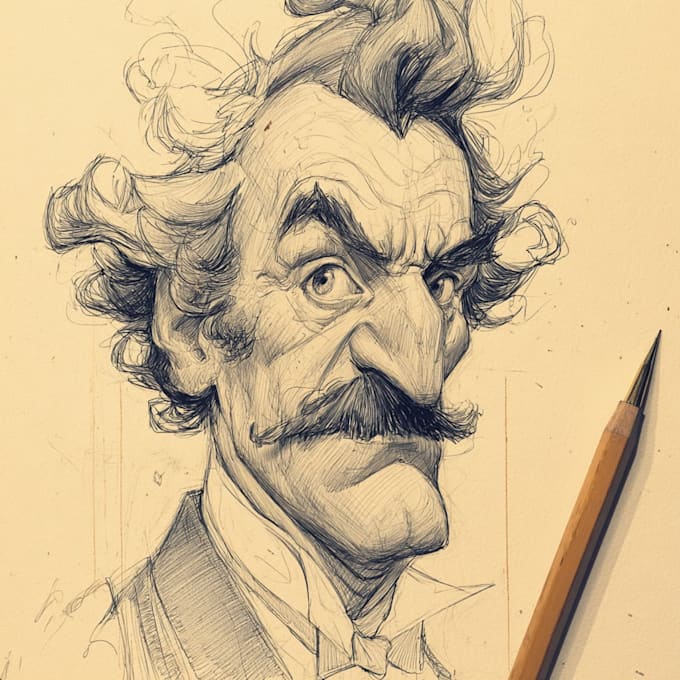 draw a funny caricature with my style