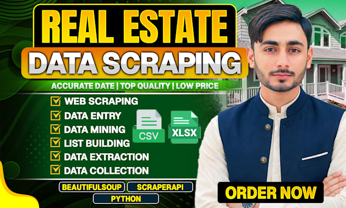 do real estate data scraping and web scraping with python