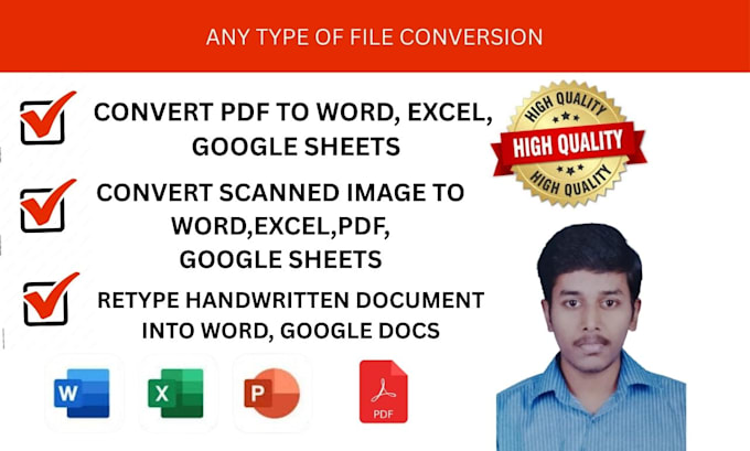 convert PDF to word, image to word, PDF to excel and editable documents