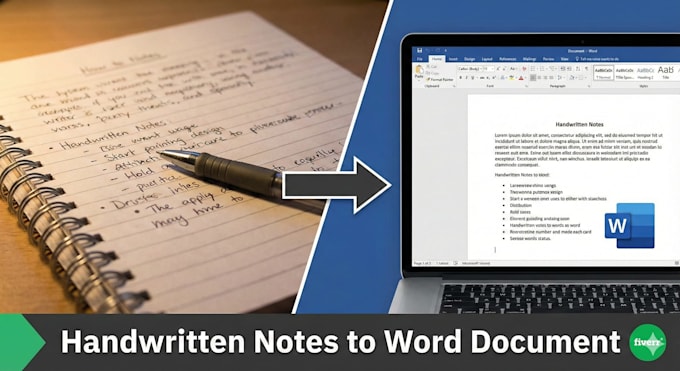type handwritten notes into word or pdf accurately