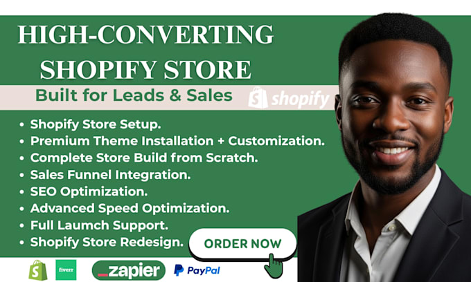 build high converting shopify store setup with professional theme customization