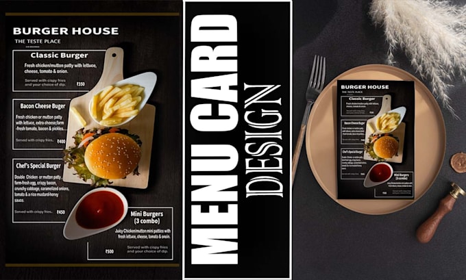 design professional restaurant menu card