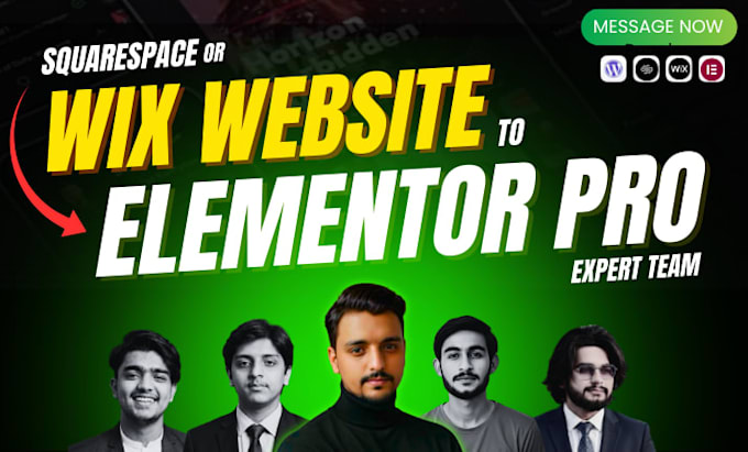 convert your squarespace or wix website to elementor pro