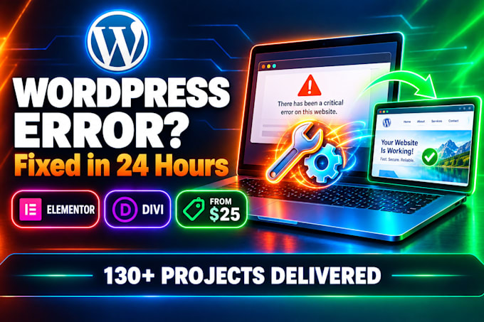 fix any elementor or divi error, bug or wordpress issue