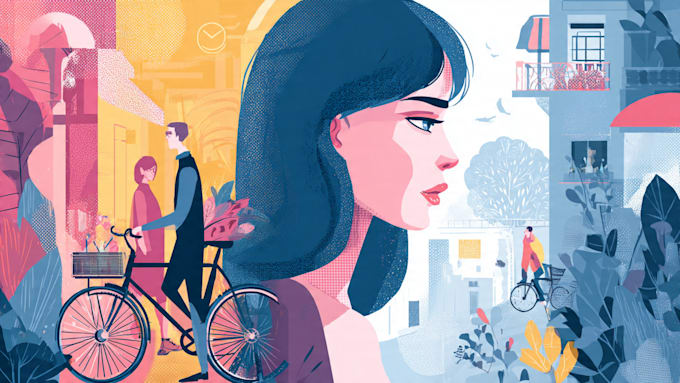 create colorful flat vector illustrations