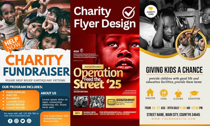 Professional charity flyer design nonprofit event flyers fundraiser ...
