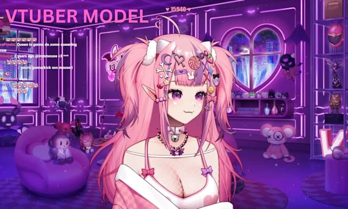 create design custom 3d vtuber model with full rigging, vrm, and streaming setup