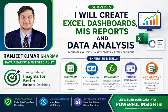 professionally create mis reports and excel dashboards
