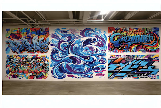 create custom graffiti art designs murals and wall arts