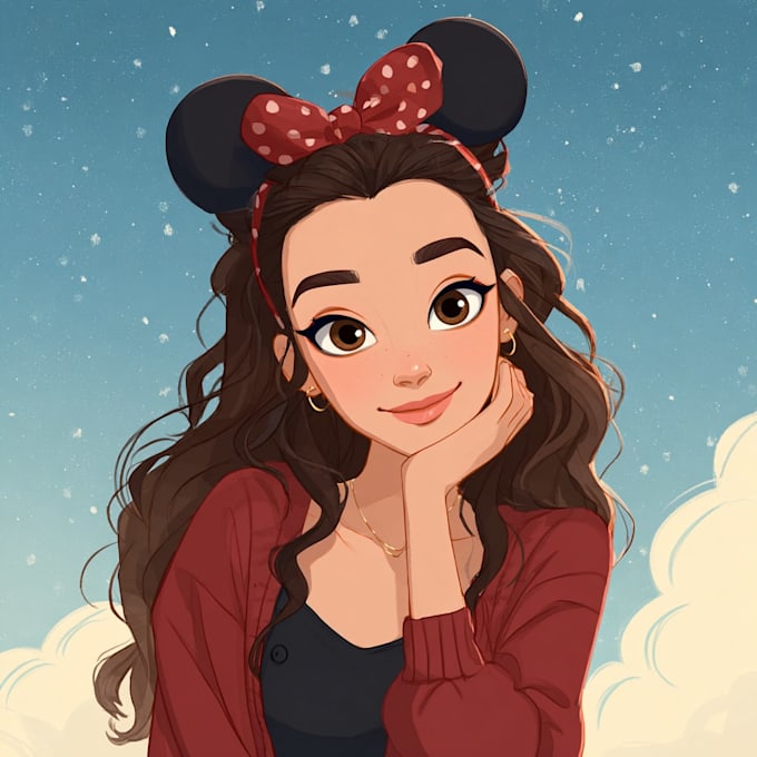 design cute disney cartoon portrait