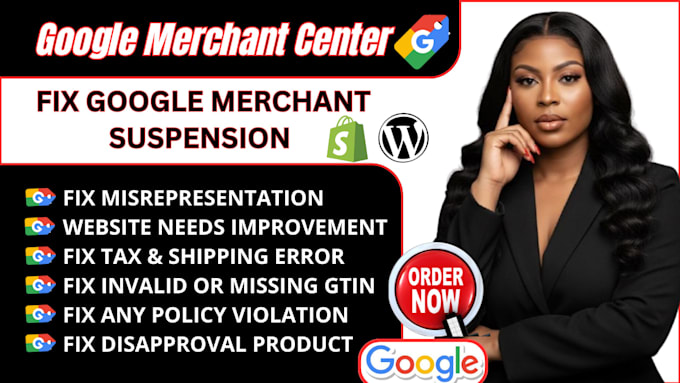 fix your google merchant center issue, suspension and misrepresentation error