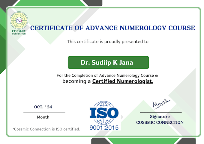 iso certified numerologist, vastu expert, diabetologist