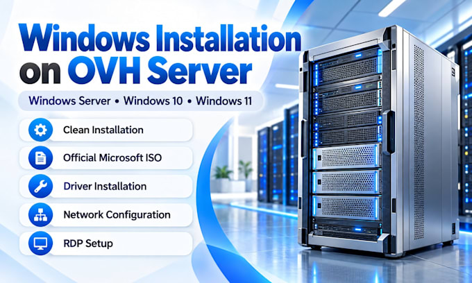 install windows on your ovh server with rdp setup