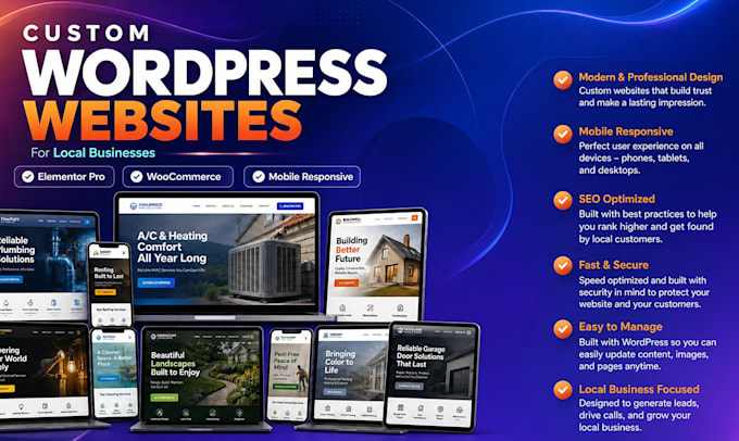 design a website for contractors, plumbers and hvac business