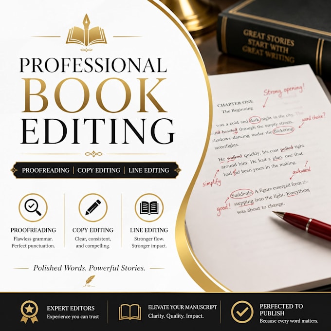 line edit, copy edit, and proofread your novel or book