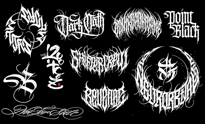 make an awesome custom lettering logo, dark or chicano style