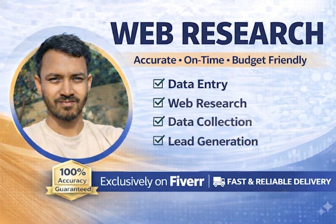 do web research,data collection,lead generation,email list