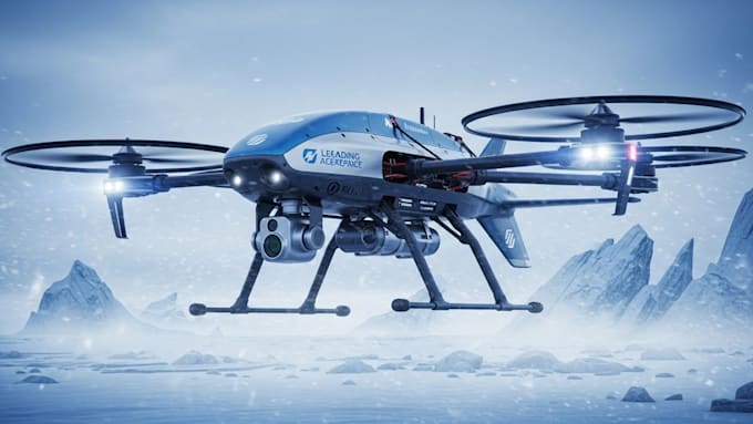 create 3d drone model, 3d drone animation, 3d industrial quadcopters animation