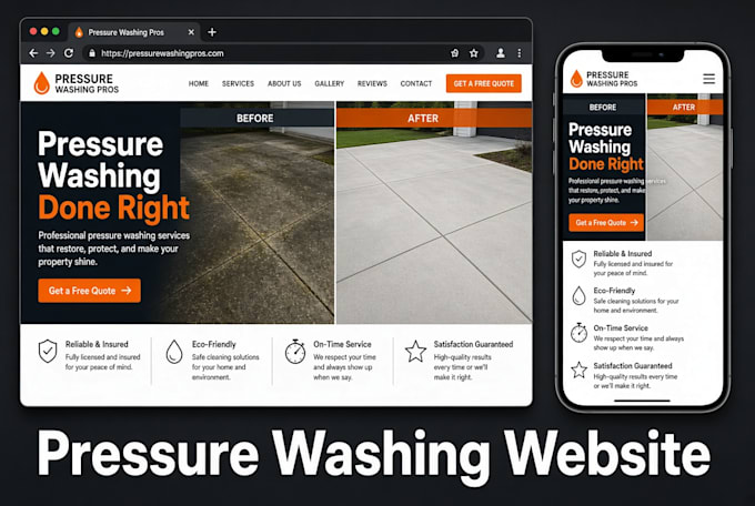design a pressure washing or cleaning website