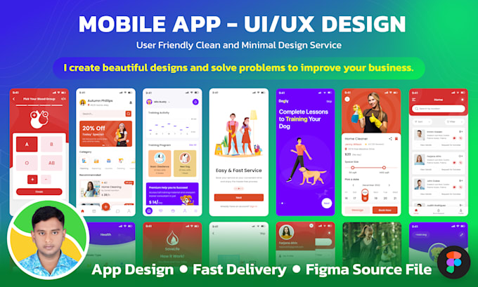 Do a modern user friendly mobile app ui ux design, ui ux design in ...