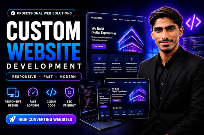 develop a modern responsive custom website for your business
