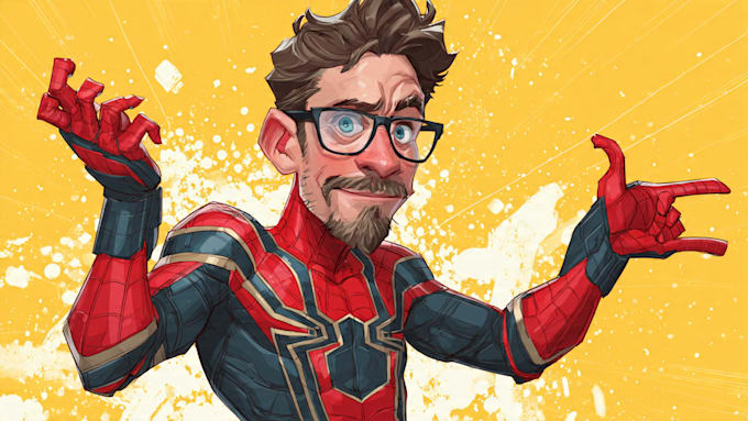 design premium superhero caricature character