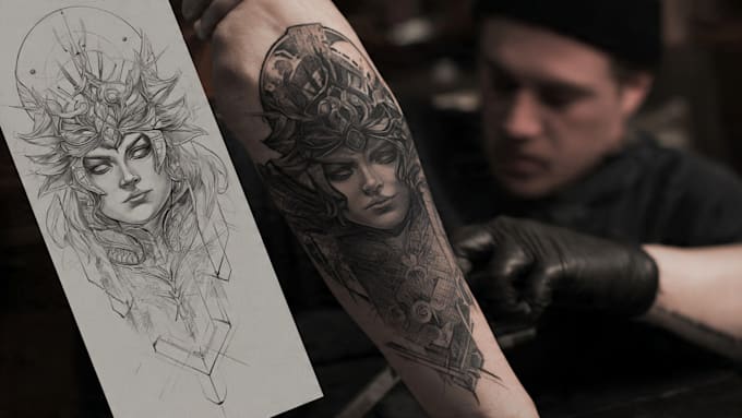 high end linework tattoo design for you