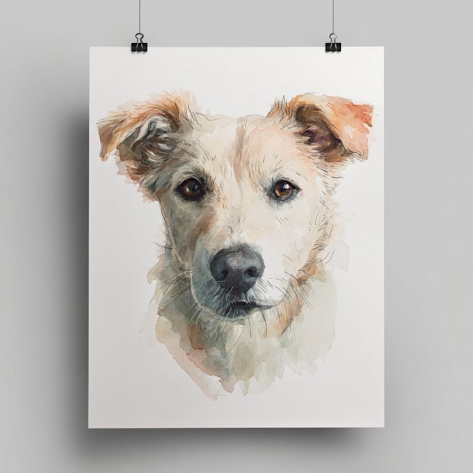 draw watercolor pet portrait