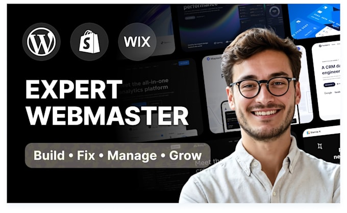 be your expert webmaster for wordpress, shopify, and wix website manager