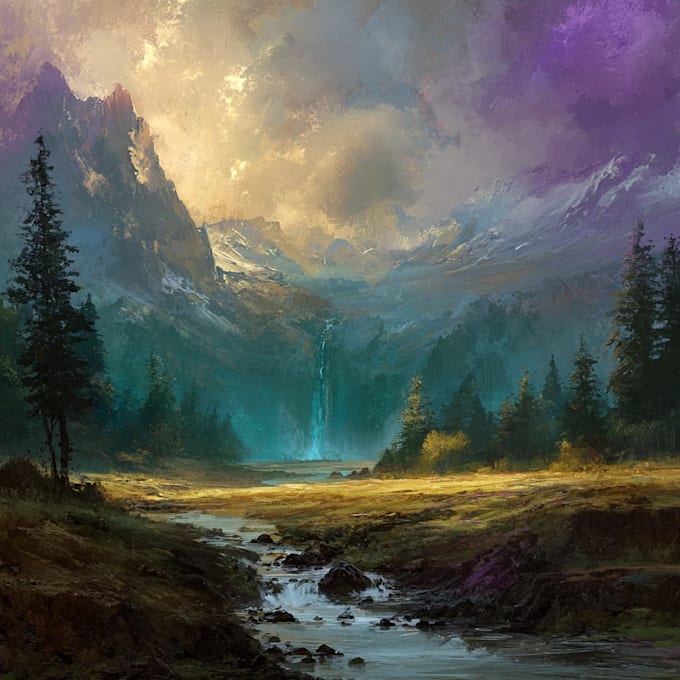 digitally paint fantasy landscape