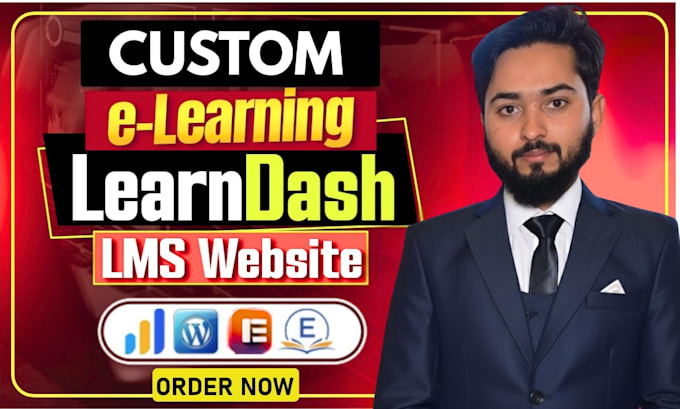 build custom wordpress elearning lms website with learndash or tutor lms