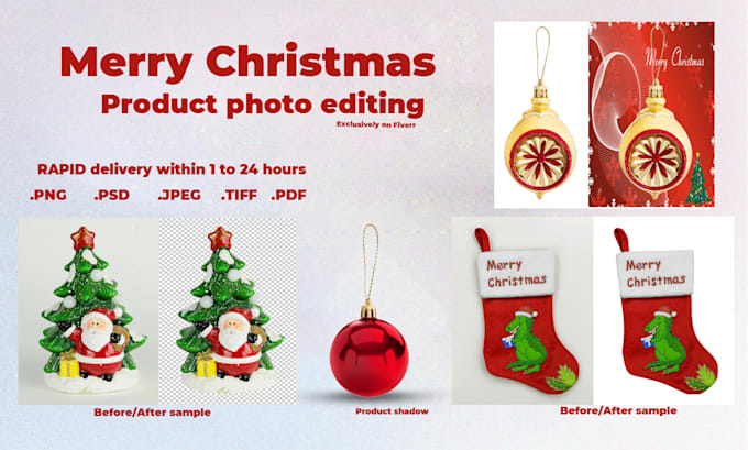 edit your christmas tree photos, change background, enhance lights, ornaments