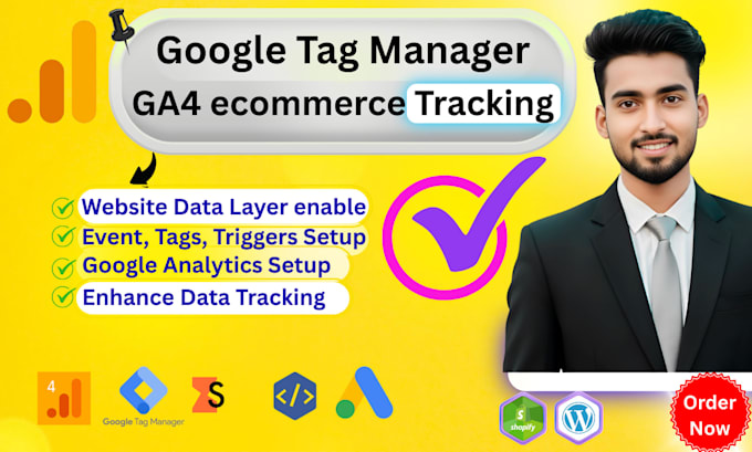 fix or setup google tag manager, ga4 ecommerce tracking