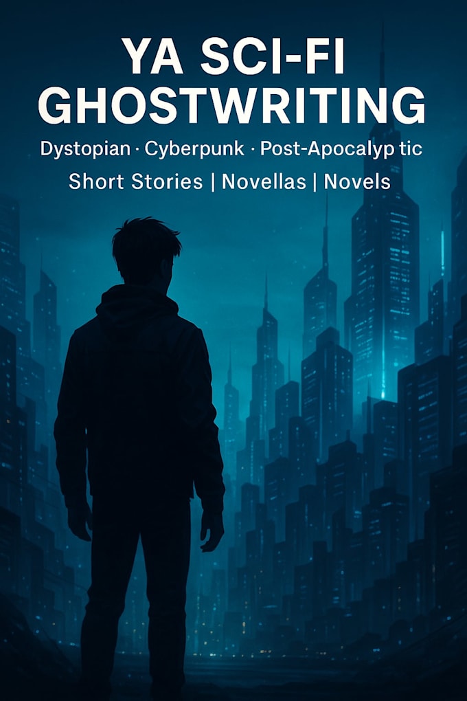ghostwrite ya sci fi novels, dystopian fiction, cyberpunk, post apocalyptic KDP