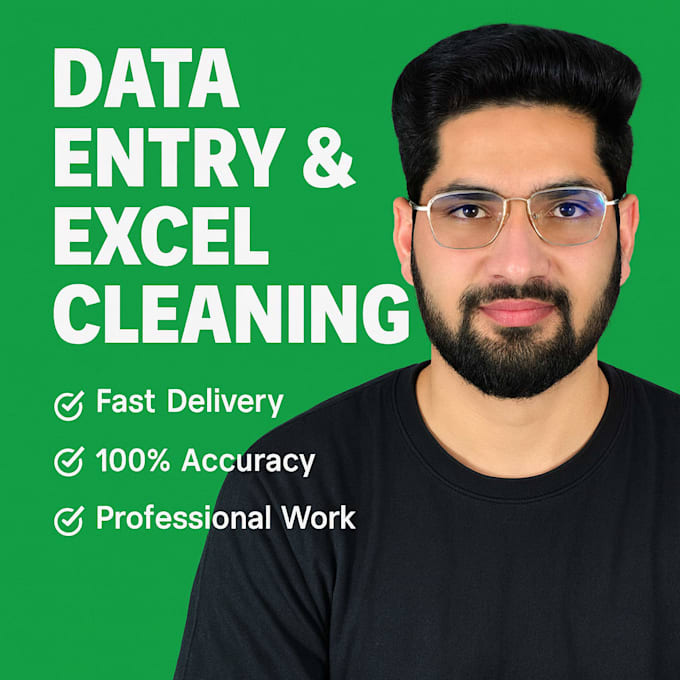 do data entry, excel work, and clean your data professionally