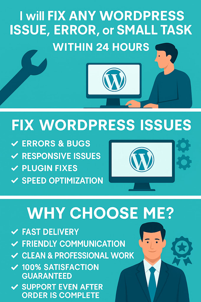 Fix wordpress bugs, errors, and issues fast by Ashoksharma353 | Fiverr