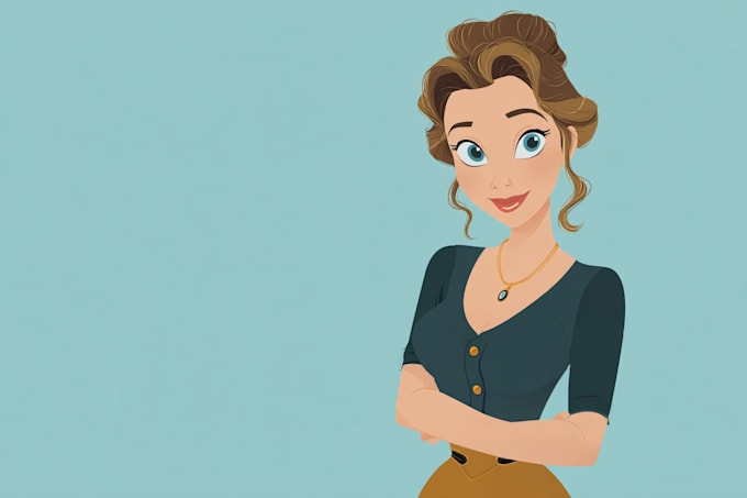 do whimsical disney style cartoon portrait