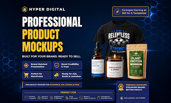 create professional product mockups for your brand and ecommerce store
