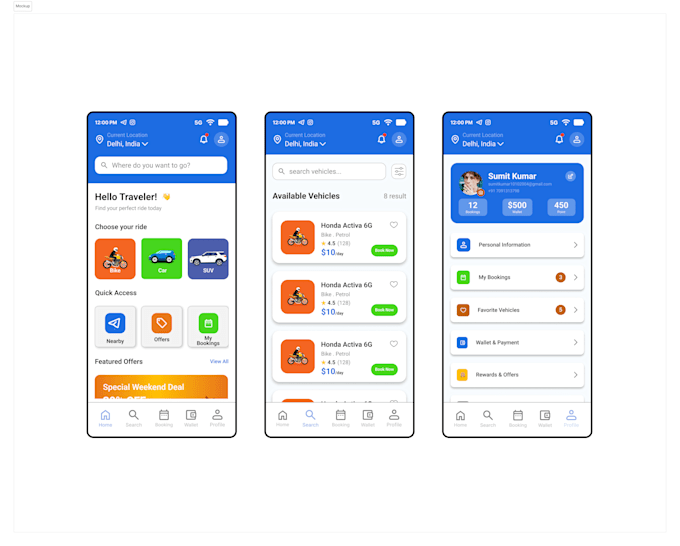 Create professional mobile app ui ux design with user flow by Sumit ...