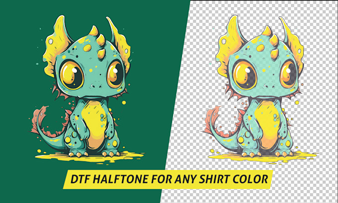 create print ready dtf halftone design for any color tshirt