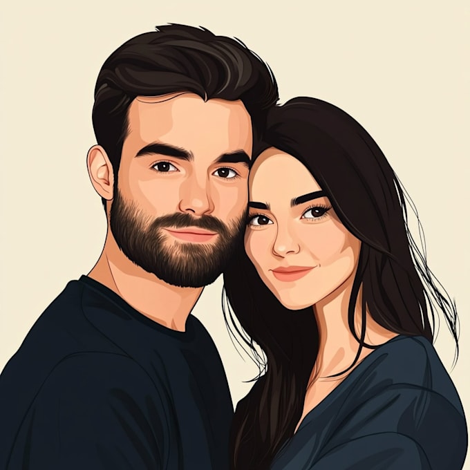 draw a vector art family portrait