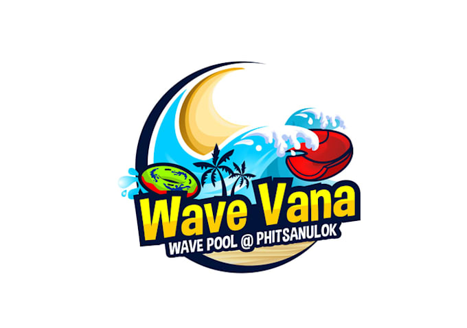 design artwork classic logo for new wave pool park